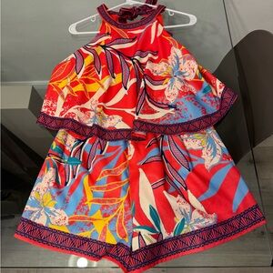 Flying Tomato Red and Yellow Floral Mini Dress
